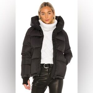 SOIA & KYO Sylvana Hooded Down Puffer Jacket in Black Size XL